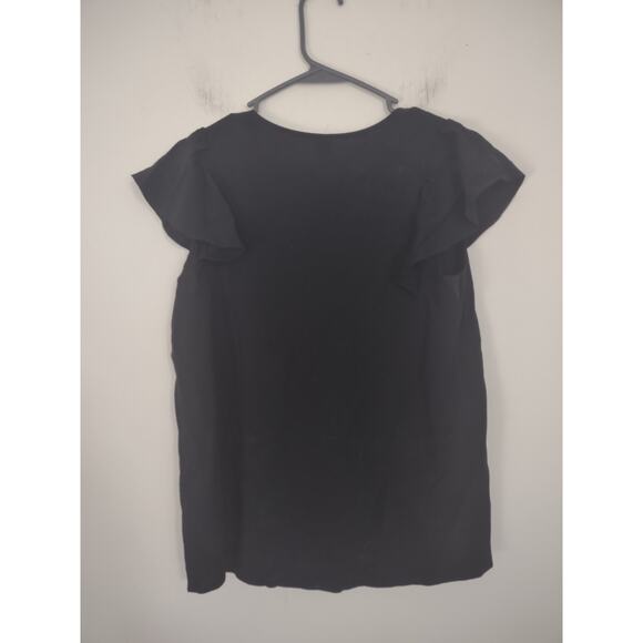 Old Navy Flutter Sleeve Blouse Black Small Lightweight Classic Business Causal - Picture 7 of 7